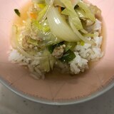 豚肉ともやしの中華丼(^ ^)
